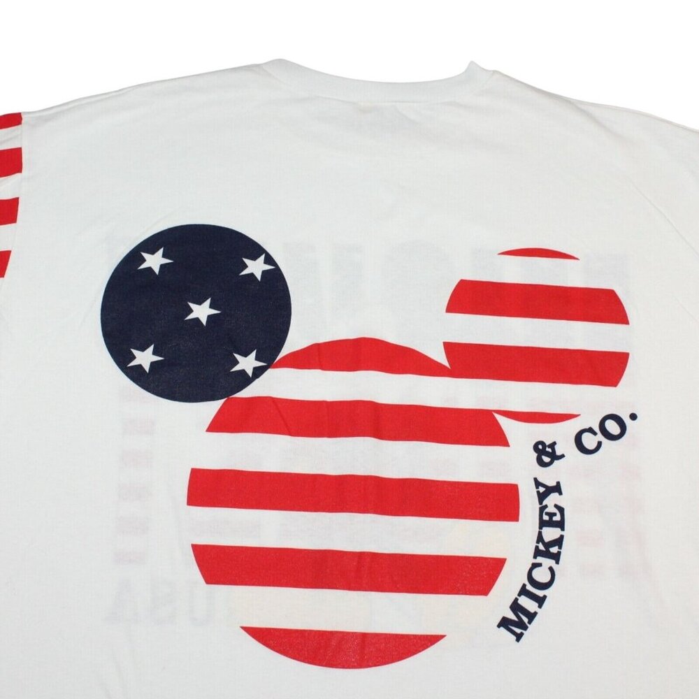 Vintage Mickey Mouse & Co Stars Stripes Patriotic One Size Fits All Night Shirt - Picture 5 of 12